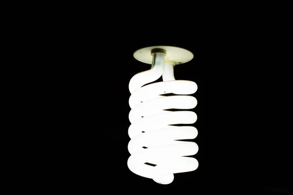 Led Bulb Black Background Saving Electricity — Stock Photo, Image