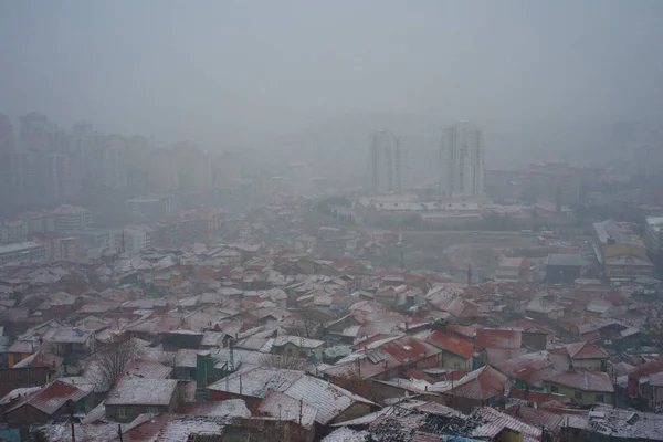 City and snowfall — Stock Photo, Image