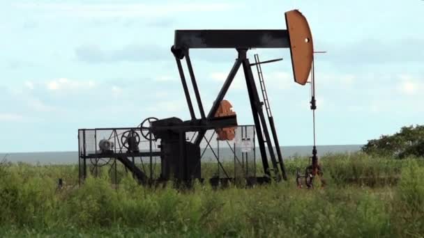 加拿大私营部门石油生产用摇摆机 — 图库视频影像