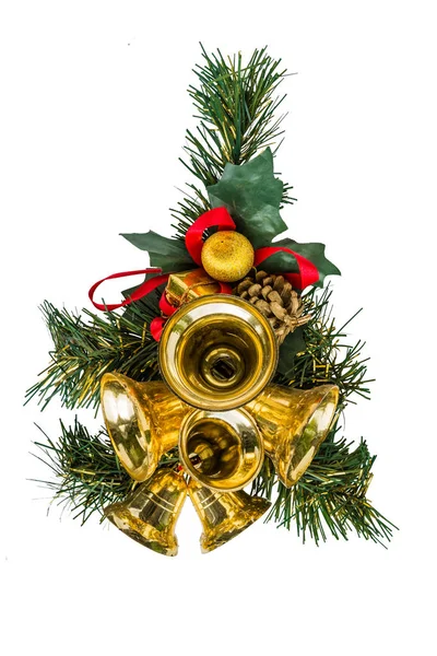 Gyllene Christmas Bells Collage — Stockfoto