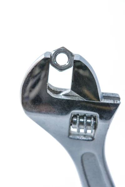Adjustable Wrench Nut Insulation White Background — Stock Photo, Image
