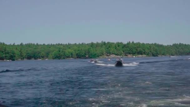Іноді Любителі Човнів Мотором Влаштовують Гонки Човні Озері — стокове відео