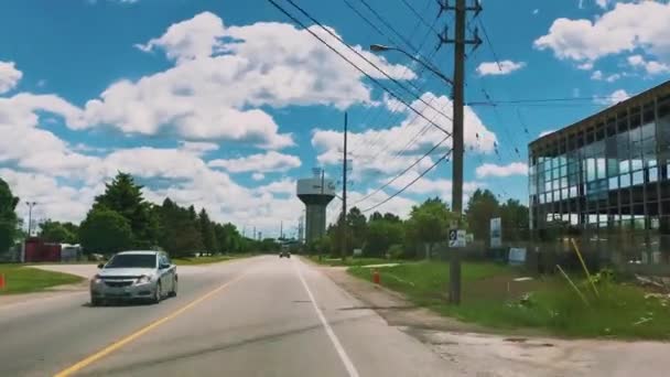 Entrada Para Cidade Guelf Através Zona Industrial — Vídeo de Stock