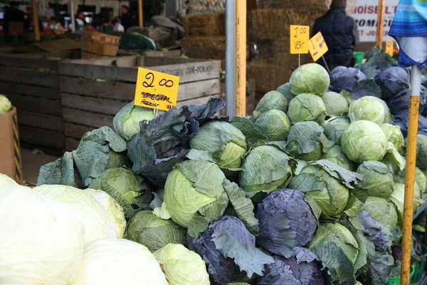 Fresh Cabbage Market — Stock Photo, Image