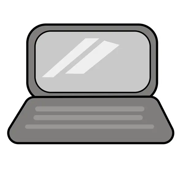 Icono portátil en estilo plano de moda aislado sobre fondo gris. Símbolo de ordenador para el diseño de su sitio web, logotipo, aplicación, interfaz de usuario. Ilustración vectorial, EPS10 . — Vector de stock