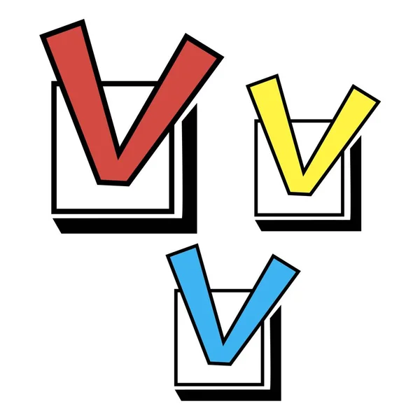 Iconos de casilla de verificación en la caja. ilustraciones vectoriales . — Vector de stock