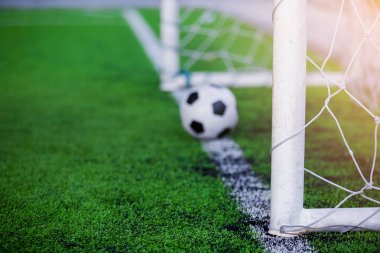 Futbol gol çizgisini üzerinde. Hedef değil. Durum kavramı.