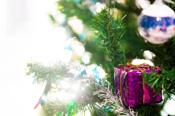 Brillar Árbol Navidad Para Fondo Vacaciones Navidad Año Nuevo Vacaciones —  Fotos de Stock