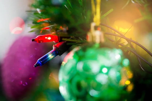 Bell Noel Ağacı Noel Tatil Arka Plan Için Parlatıcı Yeni — Stok fotoğraf