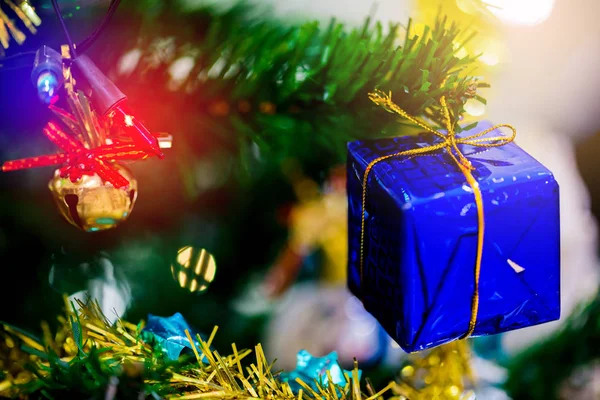 Noel Ağacı Noel Tatil Arka Plan Için Parlatıcı Yeni Yıl — Stok fotoğraf