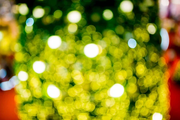 Bokeh Van Verlichting Van Groene Kerstboom Kerst Vakantie Achtergrond Nieuwjaars — Stockfoto