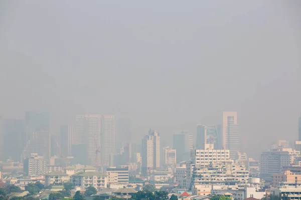 Bangkok Tailândia Dezembro 2018 Edifício Escritórios Sob Smog Bangkok Fumo — Fotografia de Stock