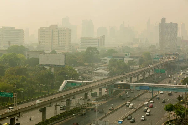 Bangkok Thaiföld December 2018 Ban Irodaház Alatt Szmog Bangkokban Szmog — Stock Fotó