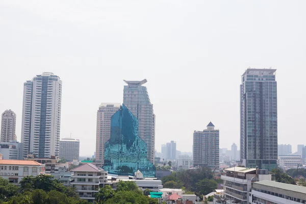Bangkok Thailand January 2019 Office Building Smog Silom Sathorn District — Stock Photo, Image