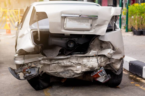 Car Crash Accident Road Sheet Metal Damage Cars — Stock Photo, Image