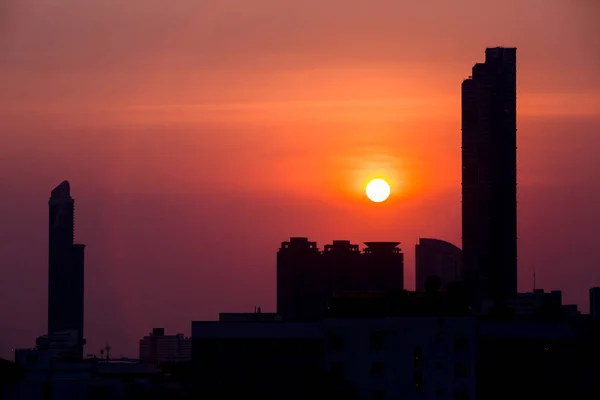 Felhők Esti Város Naplemente Bangkok Thaiföld — Stock Fotó