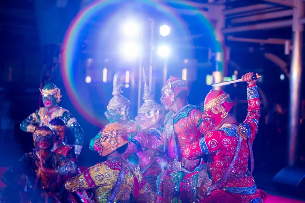 Bangkok Tailandia: 5 de marzo de 2019: Mostrando la pantomima tailandesa Khon a — Foto de Stock