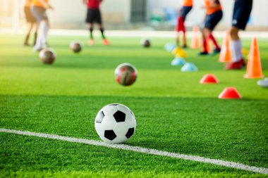 bulanık futbol takımı traini ile yeşil yapay çim futbol