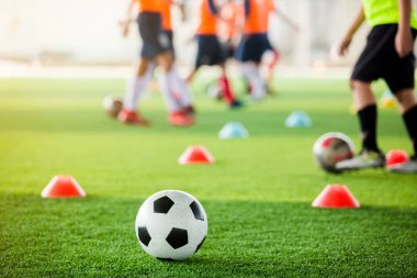 bulanık futbol takımı traini ile yeşil yapay çim futbol