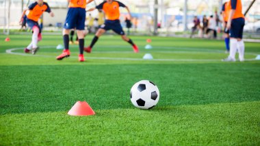 bulanık futbol takımı traini ile yeşil yapay çim futbol