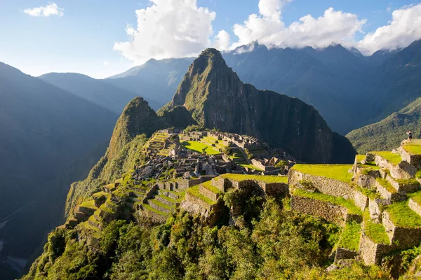 Zachód słońca na Machu Picchu, zaginionego miasta Inca — Zdjęcie stockowe