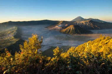 Gündoğumu sırasında Mount Bromo Yanardağı-Java, Endonezya.