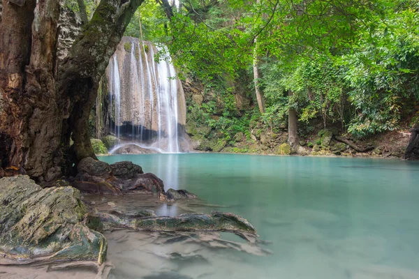 Водопад Эраван Большой Красивый Берегу Квай — стоковое фото