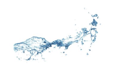 Beyaz arkaplanda su sıçraması izole edilmiş.