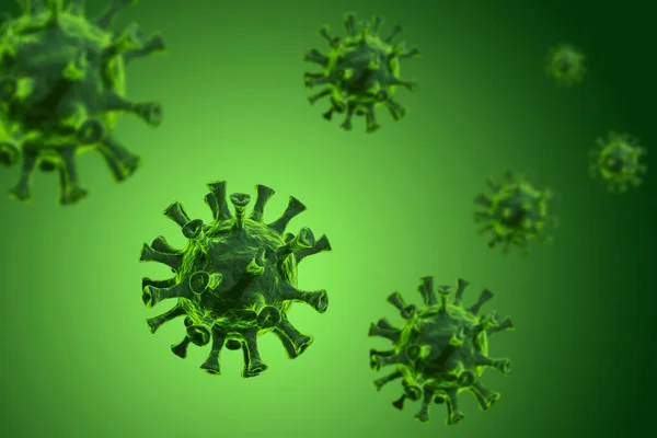 Virus Corona Wuhan Covid Sur Fond Vert Concept Illustration Médicale — Photo