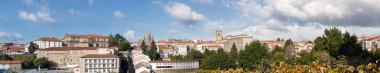 Santiago de Compostela geniş panoramik bulunan Galiçya, İspanya yüksek çözünürlüklü