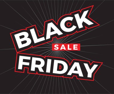 Siyah Cuma satışı kare afiş. Vektör çizim Eps 10