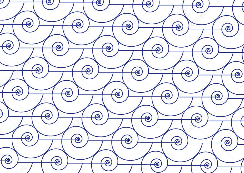 Nautilus shell background. Geometric pattern vector illustration