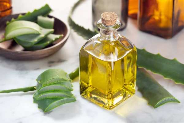 Aloe vera essential oil. Aloe vera oil for skin care, spa, wellness, massage, aromatherapy