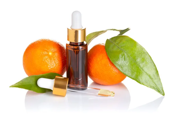 Esenciální Olej Mandarinka Mandarinka Olej Pro Péči Pleť Lázně Wellness — Stock fotografie