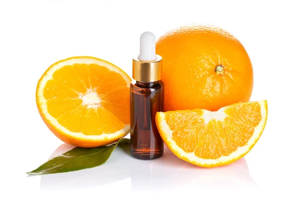 Pomerančová Silice Pomerančový Olej Pro Péči Pleť Lázně Wellness Masáže — Stock fotografie