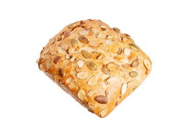 Beyaz arka plan üzerinde izole kabak çekirdeği ekmek