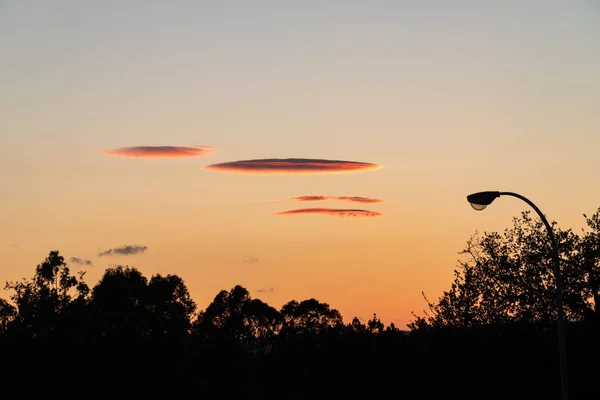 Lenticular clouds often called spaceship clouds