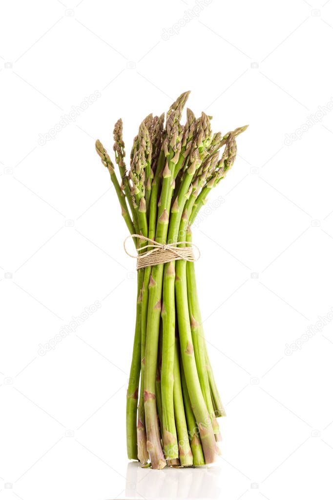 Fresh asparagus isolated on white background