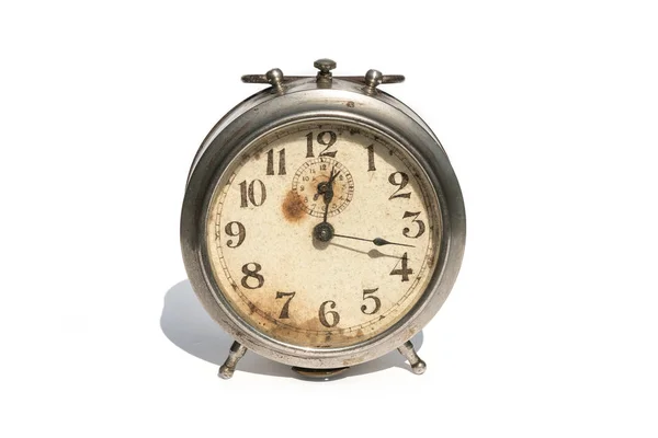 Old alarm clock isolated on white background — Stock Photo, Image