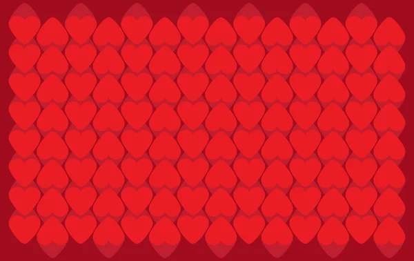 Fondo rojo con patrón geométrico del corazón. Vector de fondo sin costuras Ilustración — Vector de stock