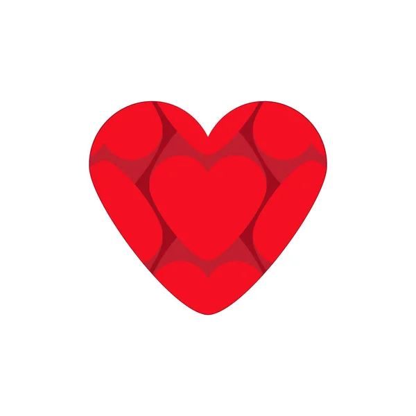 Velký srdeční symbol složený z malých srdcí izolovaných. vektor – ilustrace 10 — Stockový vektor