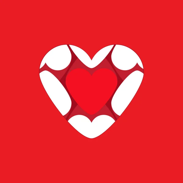 Velký srdeční symbol složený z malých srdcí izolovaných. vektor – ilustrace 10 — Stockový vektor