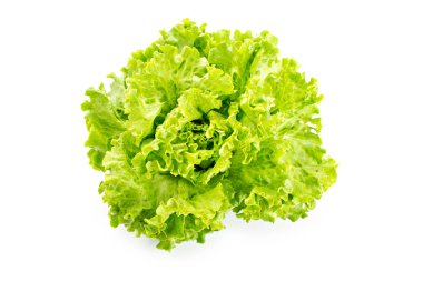 Beyaz arkaplanda taze marul izole edildi