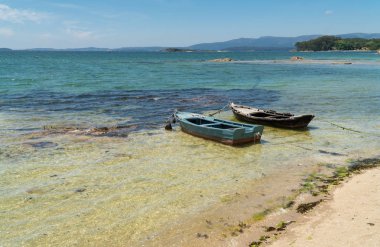 Rias Baixas Deniz manzara, Chalanas adlı iki küçük tekneler ile Galiçya