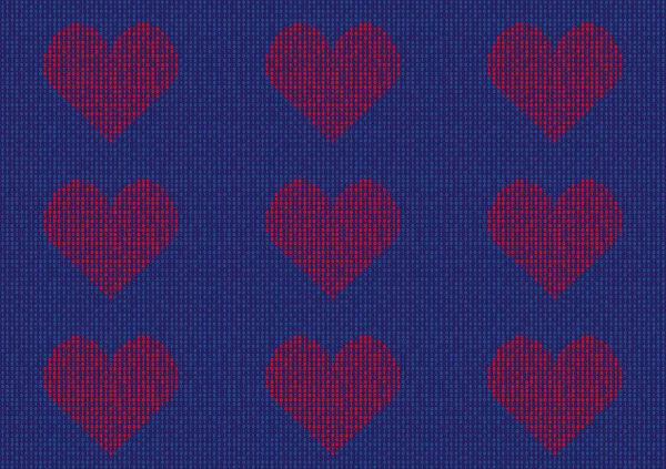 Patrón de forma de corazón hecho de números binarios — Archivo Imágenes Vectoriales