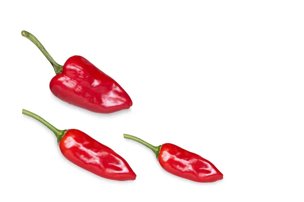 Group of fresh red pepper isolated on white background — Stock Photo, Image