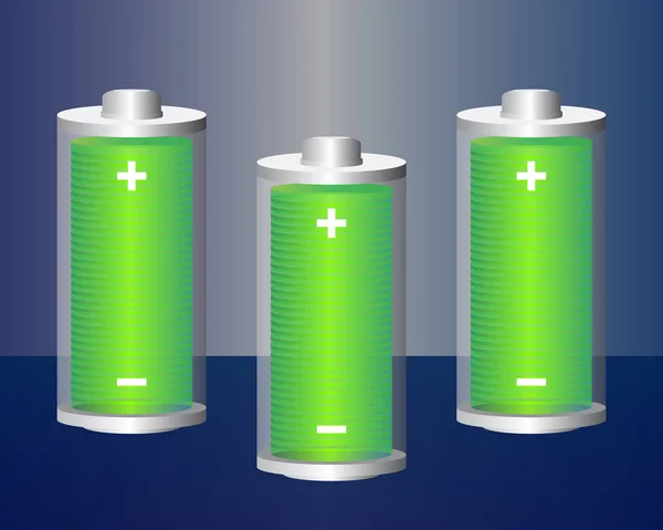 Batterie transparente entièrement chargée — Image vectorielle
