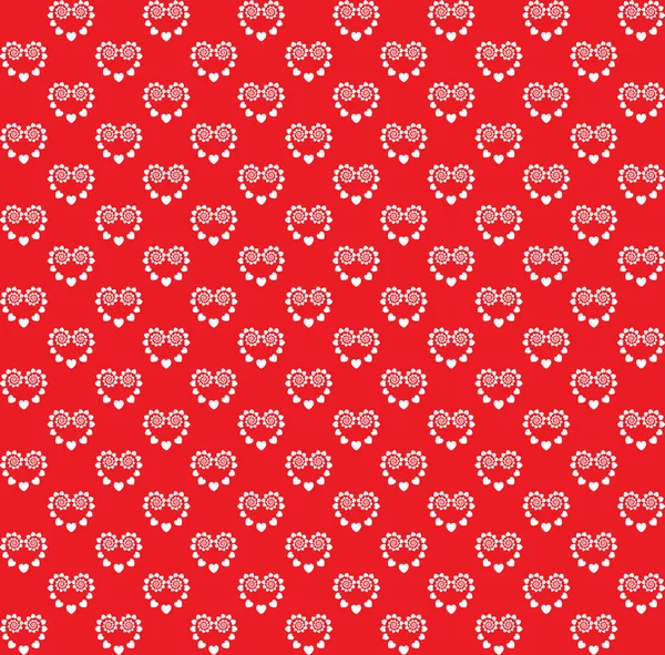 Arrière-plan motif sans couture en spirale géométrique motif coeur — Image vectorielle