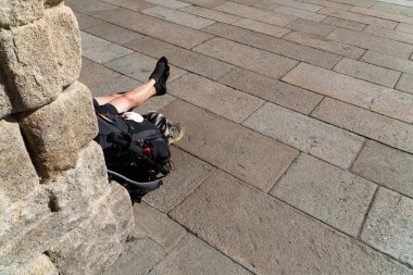 Hacı Obradoiro meydanında dinleniyor