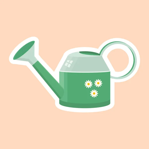 Watering Can Icon Cartoon Decorated Watering Can Vector Illustration — Stock Vector